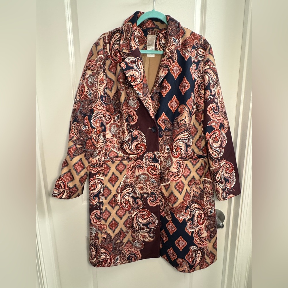 Funky Paisley and Patchwork Pattern Coat